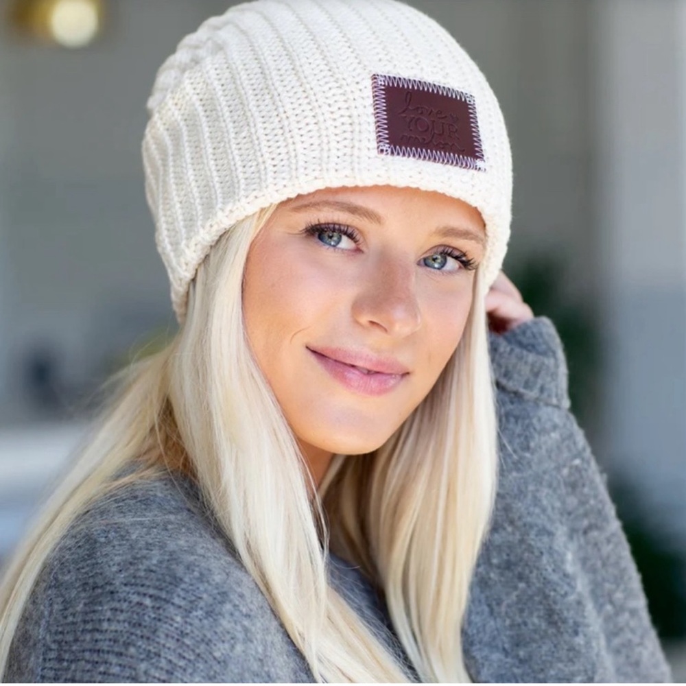 Love Your Melon White “Speckled” Beanie